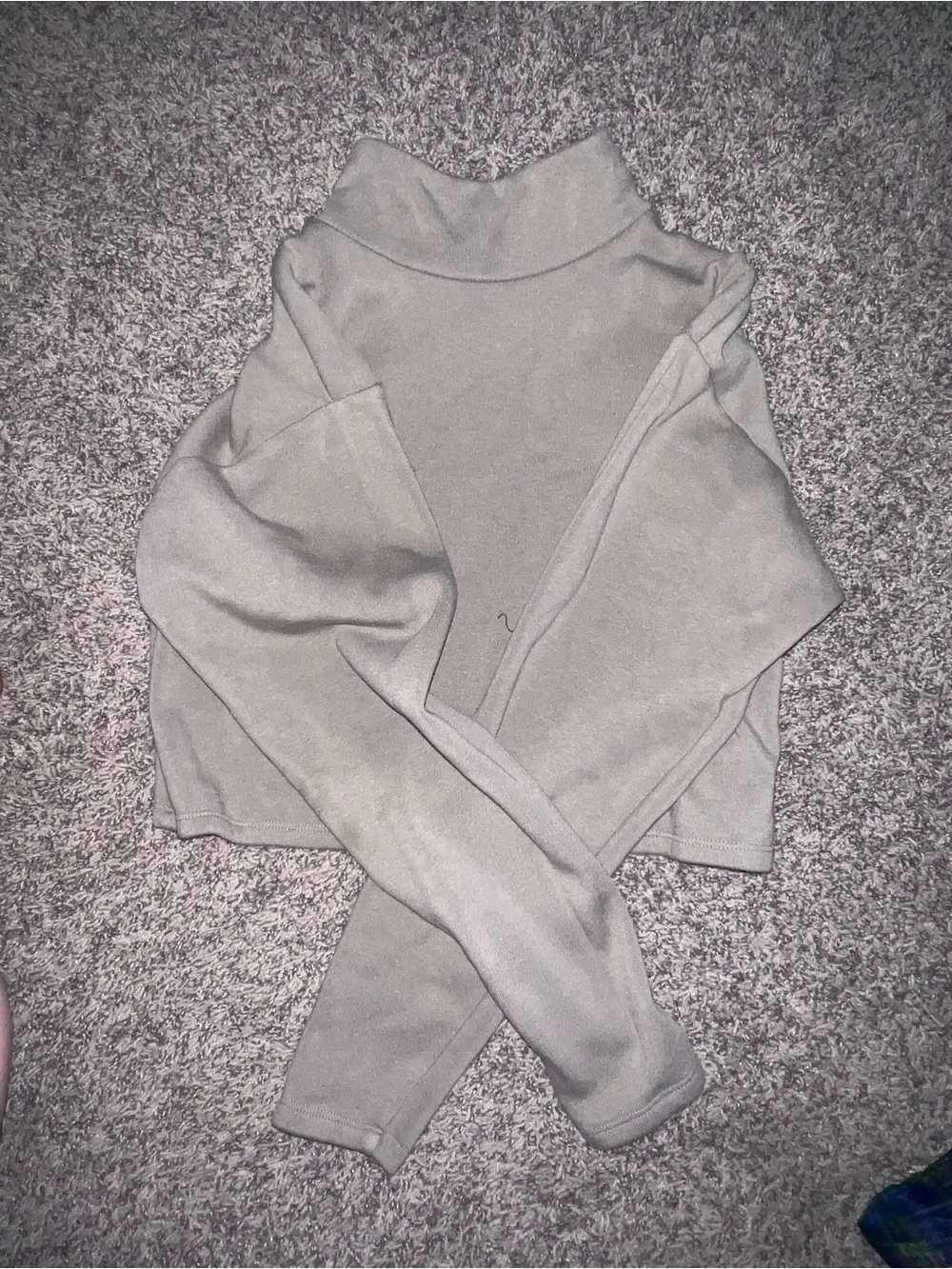 Express Cropped Turtleneck Sweater in Light Gray - Picture 1 of 2